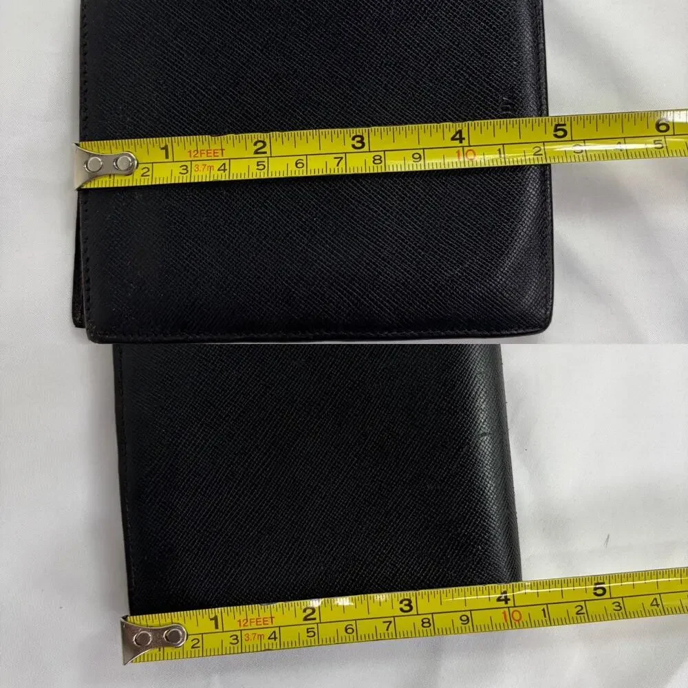 Prada Men’s Bifold Black Saffiano Leather Wallet Made In Italy Elegant, Classic